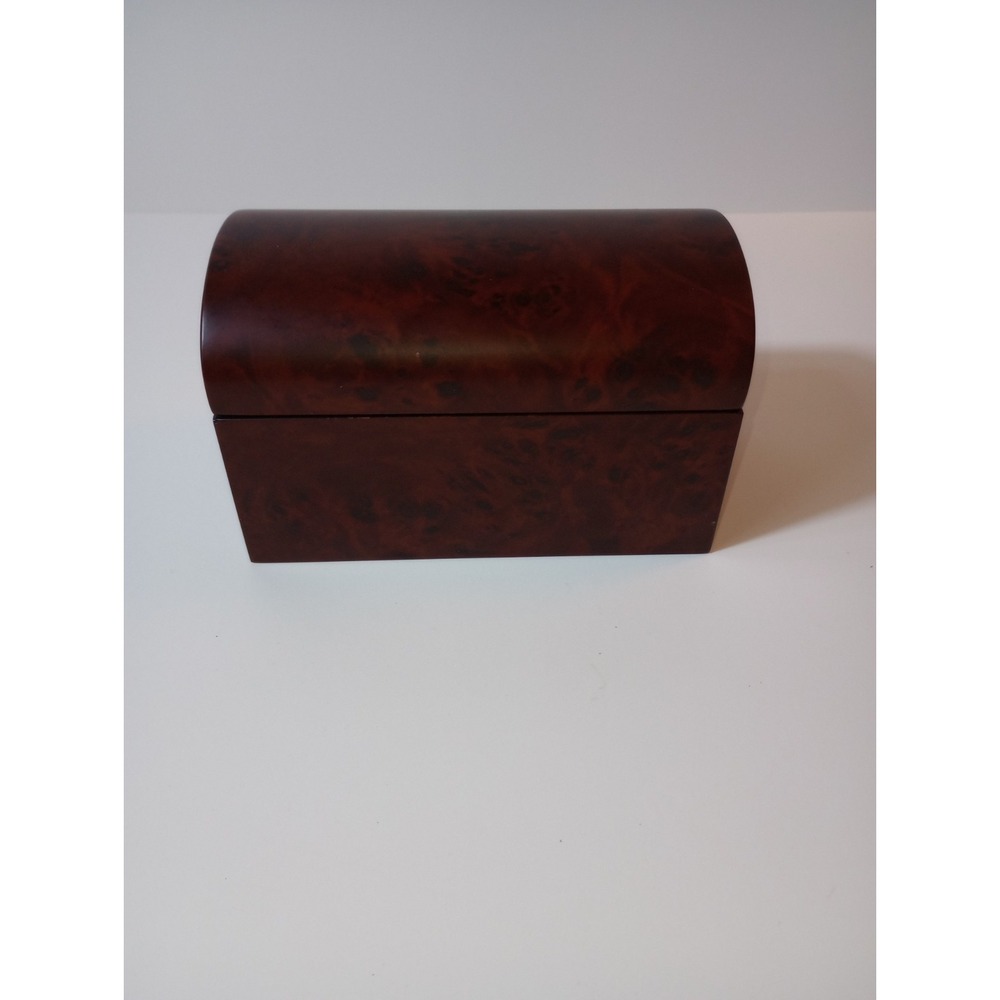 Vintage Wooden Treasure Chest Jewelry Box 6" x 3.5" x 3.5" MCM TRINKET BOX